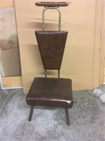 Brown leather valet chair