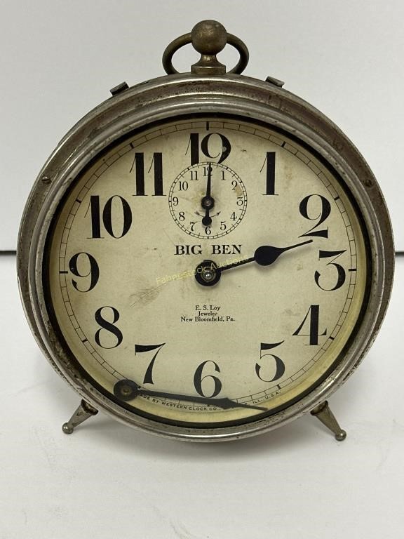 Big Ben alarm clock, E.S.Loy, jeweler