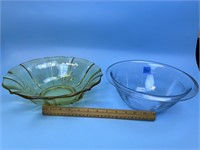 2 Vintage Glass Serving Bowls