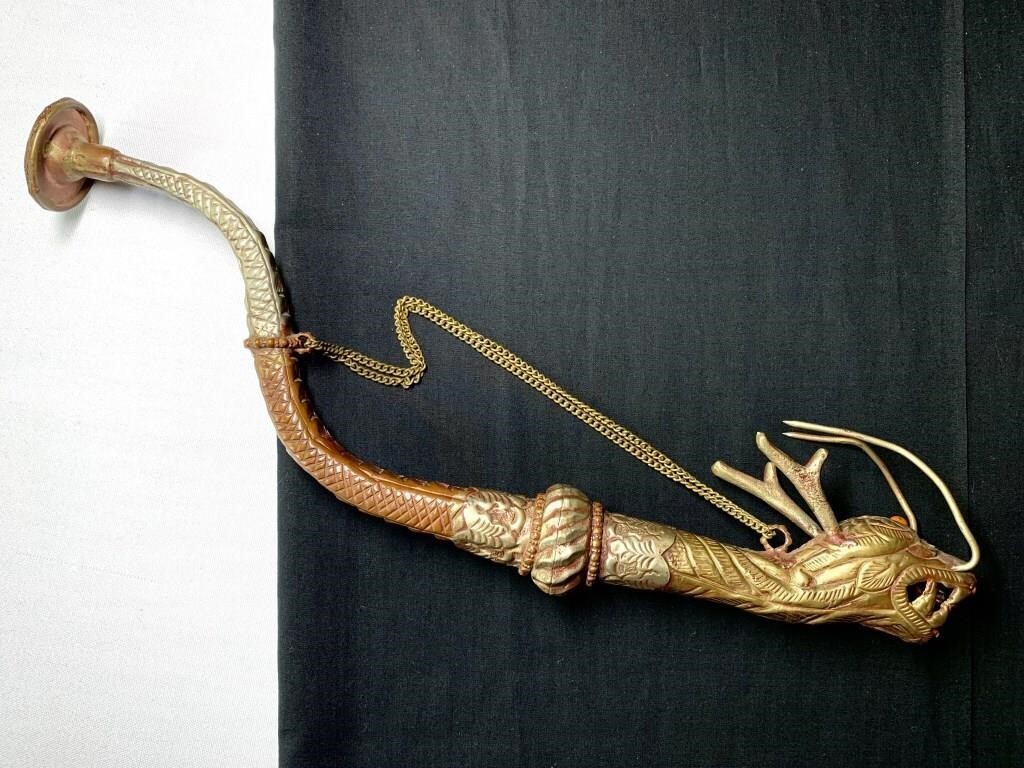 Nepal Dragon Horn Buddhist Ritual Mixed Metals