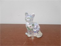 Fenton French Opalescent Floral Sitting Cat