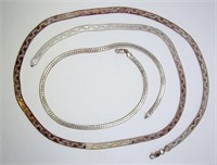 (2) ITALY 925 FLAT CHAIN NECKLACES