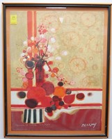 LITHOGRAPH OF ABSTRACT STILL LIFE SIGNED & #'D