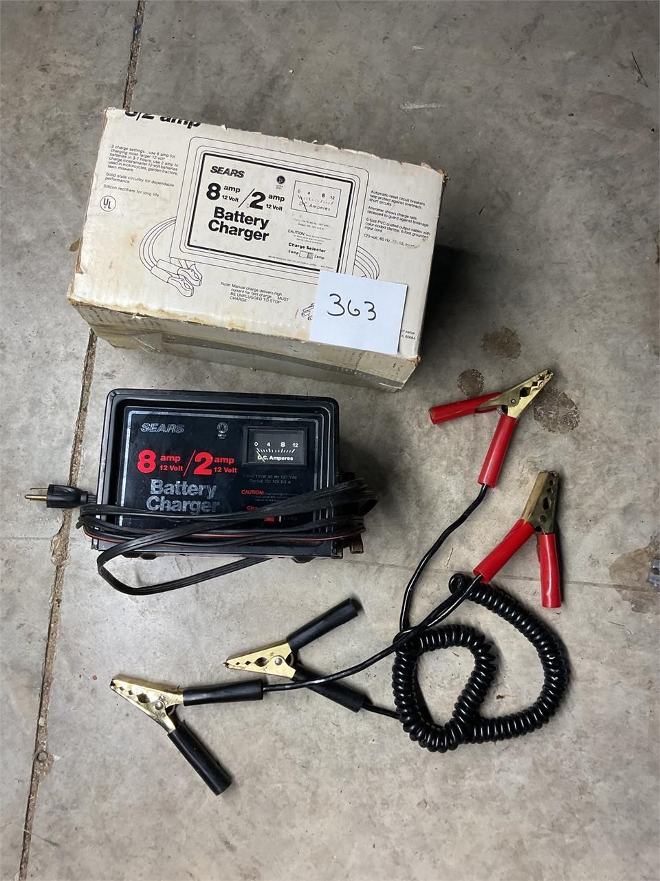 Battery charger, and jumper cables