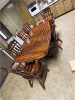 Large Wooden Dining Table w/6 Chairs