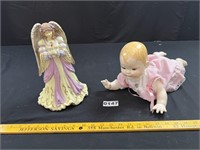 Musical Angel Figurine, Porcelain Doll