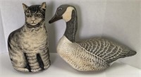 Canadian Goose and Cat Stuffed Door Stoppers,