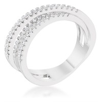 Elegant .20ct White Sapphire Intertwined Ring