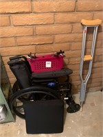 Medline Wheelchair Good Condition, Pair Crutches