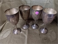 Four vintage Silver Plate Goblets