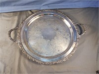 Silver plated serving tray