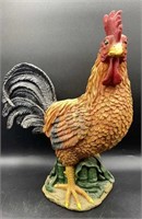 Vintage Hand Painted Plaster Rooster Statue