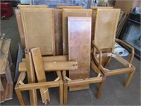 Dining Room Table, Leaves 6 Cane back Chairs