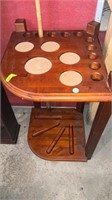 Wood corner, pool accessory table, Approximately