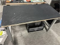 3' T but Adjustable Wood top Table 30x36"