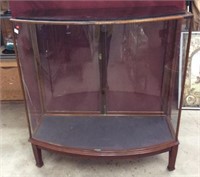 Antique Bow Front Glass Display Cabinet