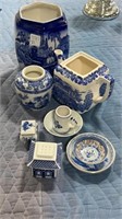 Assortment of Blue and White