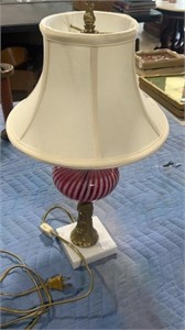Cranberry Swirl Lamp
