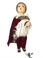 Vintage Paper Mache Caroler Has Cord Does Not Wk