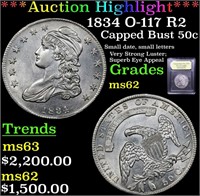 *Highlight* 1834 O-117 R2 Capped Bust 50c Graded S