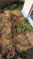 A pair of garden tractor chains