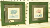 (2) Framed floral prints: Canterbury Bells and