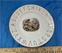 Antique Porcelain Alphabet Child's Plate