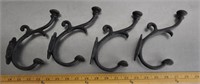4 cast iron coat hooks