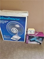 Fan hair dryer and clock not tested