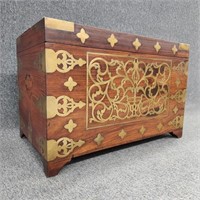 Rosewood & Brass Inlaid Chest