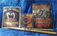 Taz, drum sticks, Harley davidson  collectors lot