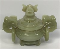 Antique Chinese Jade Dragon Incense Burner Censer