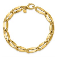 14 Kt- Polished Fancy Contoured Link Bracelet