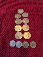 6 1976 Kennedy half dollars & 4 quarters 3 1981