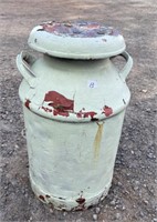 RUSTIC PAINTED OVER ANTIQUE MILK CAN