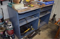Large Metal Work Bench w/ Shelves - No Contents