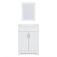 Style Selections Kirkman 24-in White Single Sink B