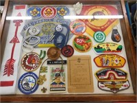 Vintage Memorial Scout collection, under glass,