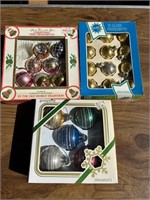 Vintage Glass Christmas Ornaments, 3 boxes