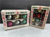 Vintage Shiny Brite Glass Ornaments w/Original Box