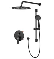 1 LOT Gabrylly Shower System Black, Wall Mounted