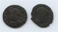 2 Ancient Roman Coins - 16.35mm/1.92g and