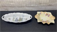 2 Vintage Hand Painted Trinket Dishes