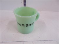 Tom and Jerry jadeite mug