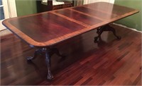 ANTIQUE WOOD INLAY DINING TABLE