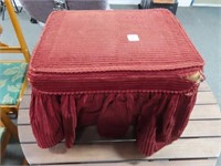 FOLDING PATIO TABLE AND SMALL OTTOMAN