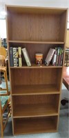 PRESSED BOARD BOOKCASE, ASSORTED BOOKS AND PLAYBOY