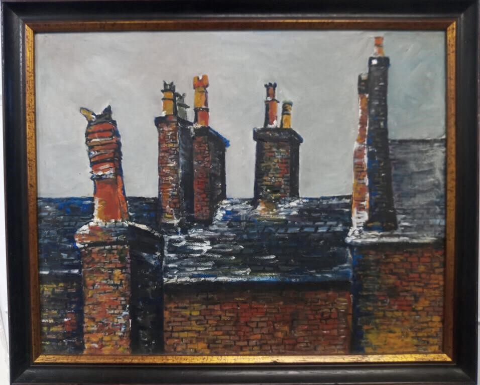 Tweedale, Chimney Pots Landscape, Oil