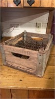 Antique wood dairy milk crate M-F-H Inc