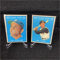 1961 Topps MVPs Don Newcombe, Dick Groat